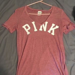 PINK V Neck T-Shirt